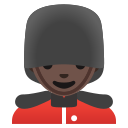 Google (Android 12L)  💂🏿‍♂️  Man Guard: Dark Skin Tone Emoji