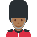 Twitter (Twemoji 14.0)  💂🏾‍♂️  Man Guard: Medium-dark Skin Tone Emoji