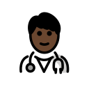 OpenMoji 13.1  👨🏿‍⚕️  Man Health Worker: Dark Skin Tone Emoji