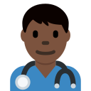 Twitter (Twemoji 14.0)  👨🏿‍⚕️  Man Health Worker: Dark Skin Tone Emoji