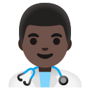 Google (Android 12L)  👨🏿‍⚕️  Man Health Worker: Dark Skin Tone Emoji