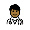 OpenMoji 13.1  👨🏾‍⚕️  Man Health Worker: Medium-dark Skin Tone Emoji