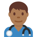 Twitter (Twemoji 14.0)  👨🏾‍⚕️  Man Health Worker: Medium-dark Skin Tone Emoji