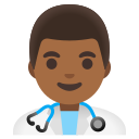 Google (Android 12L)  👨🏾‍⚕️  Man Health Worker: Medium-dark Skin Tone Emoji