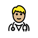 OpenMoji 13.1  👨🏼‍⚕️  Man Health Worker: Medium-light Skin Tone Emoji