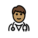 OpenMoji 13.1  👨🏽‍⚕️  Man Health Worker: Medium Skin Tone Emoji