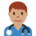 Twitter (Twemoji 14.0)  👨🏽‍⚕️  Man Health Worker: Medium Skin Tone Emoji