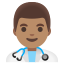 Google (Android 12L)  👨🏽‍⚕️  Man Health Worker: Medium Skin Tone Emoji