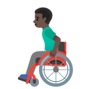Google (Android 12L)  👨🏿‍🦽  Man In Manual Wheelchair: Dark Skin Tone Emoji
