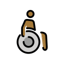 OpenMoji 13.1  👨🏾‍🦽  Man In Manual Wheelchair: Medium-dark Skin Tone Emoji