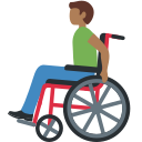 Twitter (Twemoji 14.0)  👨🏾‍🦽  Man In Manual Wheelchair: Medium-dark Skin Tone Emoji