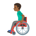 Google (Android 12L)  👨🏾‍🦽  Man In Manual Wheelchair: Medium-dark Skin Tone Emoji