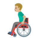 Google (Android 12L)  👨🏼‍🦽  Man In Manual Wheelchair: Medium-light Skin Tone Emoji