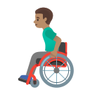 Google (Android 12L)  👨🏽‍🦽  Man In Manual Wheelchair: Medium Skin Tone Emoji