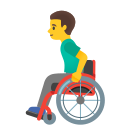 Google (Android 12L)  👨‍🦽  Man In Manual Wheelchair Emoji
