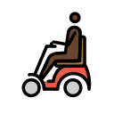 OpenMoji 13.1  👨🏿‍🦼  Man In Motorized Wheelchair: Dark Skin Tone Emoji