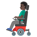 Google (Android 12L)  👨🏿‍🦼  Man In Motorized Wheelchair: Dark Skin Tone Emoji