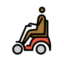 OpenMoji 13.1  👨🏾‍🦼  Man In Motorized Wheelchair: Medium-dark Skin Tone Emoji