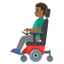 Google (Android 12L)  👨🏾‍🦼  Man In Motorized Wheelchair: Medium-dark Skin Tone Emoji