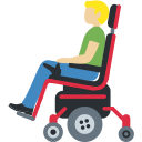 Twitter (Twemoji 14.0)  👨🏼‍🦼  Man In Motorized Wheelchair: Medium-light Skin Tone Emoji