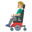 Google (Android 12L)  👨🏼‍🦼  Man In Motorized Wheelchair: Medium-light Skin Tone Emoji