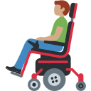 Twitter (Twemoji 14.0)  👨🏽‍🦼  Man In Motorized Wheelchair: Medium Skin Tone Emoji