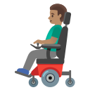 Google (Android 12L)  👨🏽‍🦼  Man In Motorized Wheelchair: Medium Skin Tone Emoji