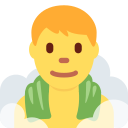 Twitter (Twemoji 14.0)  🧖‍♂️  Man In Steamy Room Emoji