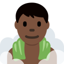 Twitter (Twemoji 14.0)  🧖🏿‍♂️  Man In Steamy Room: Dark Skin Tone Emoji