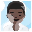 Google (Android 12L)  🧖🏿‍♂️  Man In Steamy Room: Dark Skin Tone Emoji