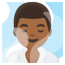 Google (Android 12L)  🧖🏾‍♂️  Man In Steamy Room: Medium-dark Skin Tone Emoji