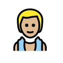 OpenMoji 13.1  🧖🏼‍♂️  Man In Steamy Room: Medium-light Skin Tone Emoji