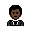 OpenMoji 13.1  🤵🏿‍♂️  Man In Tuxedo: Dark Skin Tone Emoji