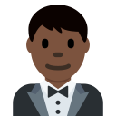 Twitter (Twemoji 14.0)  🤵🏿‍♂️  Man In Tuxedo: Dark Skin Tone Emoji