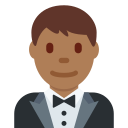 Twitter (Twemoji 14.0)  🤵🏾‍♂️  Man In Tuxedo: Medium-dark Skin Tone Emoji