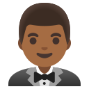Google (Android 12L)  🤵🏾‍♂️  Man In Tuxedo: Medium-dark Skin Tone Emoji