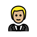 OpenMoji 13.1  🤵🏼‍♂️  Man In Tuxedo: Medium-light Skin Tone Emoji