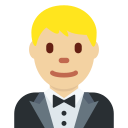 Twitter (Twemoji 14.0)  🤵🏼‍♂️  Man In Tuxedo: Medium-light Skin Tone Emoji