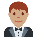 Twitter (Twemoji 14.0)  🤵🏽‍♂️  Man In Tuxedo: Medium Skin Tone Emoji