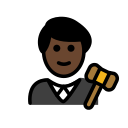 OpenMoji 13.1  👨🏿‍⚖️  Man Judge: Dark Skin Tone Emoji