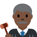Twitter (Twemoji 14.0)  👨🏿‍⚖️  Man Judge: Dark Skin Tone Emoji
