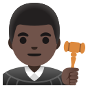 Google (Android 12L)  👨🏿‍⚖️  Man Judge: Dark Skin Tone Emoji