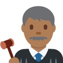 Twitter (Twemoji 14.0)  👨🏾‍⚖️  Man Judge: Medium-dark Skin Tone Emoji