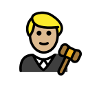 OpenMoji 13.1  👨🏼‍⚖️  Man Judge: Medium-light Skin Tone Emoji