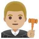 Google (Android 12L)  👨🏼‍⚖️  Man Judge: Medium-light Skin Tone Emoji
