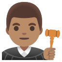 Google (Android 12L)  👨🏽‍⚖️  Man Judge: Medium Skin Tone Emoji