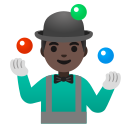Google (Android 12L)  🤹🏿‍♂️  Man Juggling: Dark Skin Tone Emoji