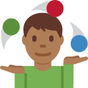 Twitter (Twemoji 14.0)  🤹🏾‍♂️  Man Juggling: Medium-dark Skin Tone Emoji
