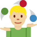 Twitter (Twemoji 14.0)  🤹🏼‍♂️  Man Juggling: Medium-light Skin Tone Emoji