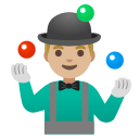 Google (Android 12L)  🤹🏼‍♂️  Man Juggling: Medium-light Skin Tone Emoji